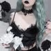 Women's Velvet Camisole Strapless Bralette Korean Style Dark Lace Trim New Summer Beautiful Back_ecoleips.com