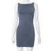 Summer Sexy Elegant Solid Color Sleeveless Vest Dress for Women Tight Fitting Short Dress European And American Style_ecoleips.com