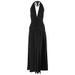 Women's Clothing Autumn New Sexy Temperament Slim V Neck Hot Girl Solid Color Halter Neck Slit Dress_ecoleips.com
