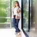 Women’s Clothing New Women's Jeans Women's Pants Straight Trousers Mid Waist Elastic Large Size Slightly Flared Frayed Edge_ecoleips.com