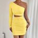 Women's Off-Shoulder Hollow Out Slim Fit Bodycon Dress Sexy European American Style Fashion Autumn_ecoleips.com