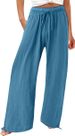 Women's Clothing New Loose Casual Trousers Solid Color Drawstring Bohemian Beach Pants_ecoleips.com