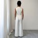 Women's Clothing Elegant Suit Fitted Waist Top Flowing Wide Leg Spring Summer_ecoleips.com
