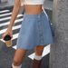 K New Denim Button Short Umbrella Skirt For Women_ecoleips.com