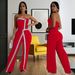 Women's Clothing Fashion Sexy Tube Top Arm Bag Backless Button Jumpsuit_ecoleips.com