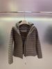 girl Girl 90% Goose Down Jacket For Women With Detachable Hat And Stand Collar, Short Lightweight Ribbed Style Coat_ecoleips.com