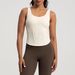 Women's Clothing Yoga Vest Slim Fit Ribbed With Chest Pad Sports One Piece Cup Fitness Top_ecoleips.com