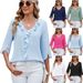 Elegant V-Neck Chiffon Blouse With Ruffled Hem & Flowy Sleeves – Breathable & Stylish Women's Top_ecoleips.com