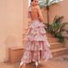 2026 Spring New Foreign Trade European And American Women's Fashion Sexy V-neck Strap Multi-layer Printed Dress_ecoleips.com