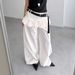 Floral Print Faux Two Piece Casual Pants Korean Style Hot Girl Loose Wide Leg Trousers for Women 2025 Niche Design_ecoleips.com
