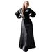 Middle East Dubai Robe European And American Cross-Border Women's Solid Color Satin Long Dress Foreign Trade_ecoleips.com