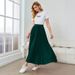Aria Basics Aria Basics 2025 New Cross-Border European American Women's Clothing: Long Casual A-line Skirt With Wide Hem And Pleated_ecoleips.com