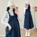 Autumn New Korean Fashion Woolen 2-Piece Maternity Dress_ecoleips.com