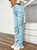 Women's Clothing denim embroidered straight pants fashion ins hot style elastic patch denim laminated straight denim women_ecoleips.com