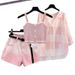Women’s Clothing Plus Size Women's Summer Wear A Complete Set Of New Sun Protection Shirt Slim Suspenders Denim Shorts Three Piece Set_ecoleips.com
