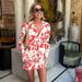 Women's Clothing summer printed short skirt lapel loose women's shirt casual suit_ecoleips.com