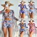 Women’s Clothing new fashion sexy high end multi color printed three piece bikini BIKINI women's swimsuit_ecoleips.com