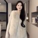 Aria Basics Autumn And Winter Atmosphere, Gentle White Moonlight, Women's High-end Slim-fit Thick Eco-friendly Fur Vest With Leather_ecoleips.com