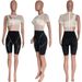 Fashionable Mesh Patchwork Five Point Jumpsuit One Shoulder Casual England Style Polyester Base Layer For Women_ecoleips.com