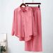 Plus Size Southeast Asian Loose Fit Long Sleeve Shirt Wide Leg Pants Set Stretch Wrinkled Fashion Sports Suit For Women Autumn Winter_ecoleips.com