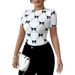 Women's Clothing Temperament T Shirt Slim Short Sleeved Milk Silk Stretch Top_ecoleips.com