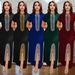 Fashion Women's Clothing Hot Diamond Arm Wrapped Slit Elegant Slim Dress_ecoleips.com