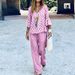 Women's Clothing Women's Printed Fashion Loose Casual Pants Set Short Sleeve V Neck Sportswear Summer_ecoleips.com