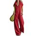 Summer Linen Jumpsuit Loose Fitting Pocketed Casual Women's Clothing European American Style for Export Cross Border Trade 2026_ecoleips.com