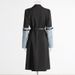 Women's Clothing Women's Streetwear Trendy Trench Coat Spring Fashionable Suit Collar Long Sleeve Denim Patchwork Long Waist Cinching Coat_ecoleips.com