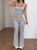 Women's Clothing Spring Autumn Y2K Two Piece Set American Style Solid Color Lace Up Slimming Commuter Casual Pants_ecoleips.com