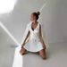 Women's Deep V Neck Single-Breasted Vest And Pleated Mini Skirt Set Casual Elegant Two-Piece Outfit_ecoleips.com