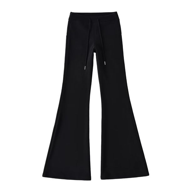 Aria Basics European Style Women's Flared Fashionable And Versatile, Loose Fit, Drawstring, Low-waist Yoga Sports Pants, American_ecoleips.com