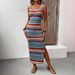 2026 Independent Store Summer New Bohemian Comfortable Slim-Fit Striped Tank Dress Long Skirt For Women_ecoleips.com