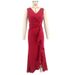 ng2510292 445 Cross-border V-neck Sleeveless Slim-fit Elegant European And American Style Ruffled Slit Long Evening Dress_ecoleips.com
