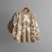 girl Cross-Border Russian 2024 Autumn Winter New Knitted Sweater Women Mid-Length Jacquard Loose Base Shirt Top_ecoleips.com