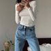 Women's Clothing Classic High Waist Loose Slim Hot Girl Jeans Washed Blue Street Style Wide Leg Trousers For Women_ecoleips.com