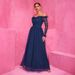 Women's Clothing Evening Dress European Station Chiffon Dress One Shoulder Lace Long Dress Evening Dress Women's Clothing_ecoleips.com