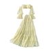 Women's Vacation Style Clothing Set Short Sleeved Blouse & High Waisted Maxi Skirt Padded Bust Flared Sleeves Tiered Ruffle Design_ecoleips.com
