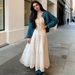 Women's French White Midi Dress – New Korean Style Elegant Flowy Gown For Spring Fall_ecoleips.com