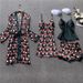 Women's Clothing large size home clothes printing four piece set fashionable and comfortable lace pajamas set_ecoleips.com