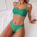 Women's Floral Print Bikini Set - Breathable Polyester Two-Piece Swimsuit With Removable Padding, High Elasticity & Backless Design For Beach Vacation_ecoleips.com