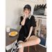 European Style Slimming Sports Two Piece Set for Curvy Women Casual Age Reducing Red Short Sleeved Shorts plus Size Summer_ecoleips.com