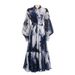 Women's Clothing V Neck Mesh Long Skirt New Retro Ink Printing Design Waist Long Dress For Women_ecoleips.com
