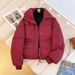 girl Girl Down Jacket Trendy College 2025 Thickened New Stand Collar Student Popular Cotton Coat Women Winter Short Style_ecoleips.com