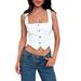 Women's Clothing New Denim Vest Solid Color Buttoned Fashion Suspenders Short Tops Hot Sale In Spring And Summer_ecoleips.com