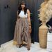 Women's High-Waisted Wrap Skirt – A-Line Asymmetrical Plaid Midi Skirt With Adjustable Drawstring, Summer Casual Skirt In Light Brown (S-2xl)_ecoleips.com