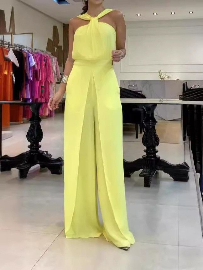 Women's Clothing ins new fashion backless sleeveless high waist jumpsuit_ecoleips.com