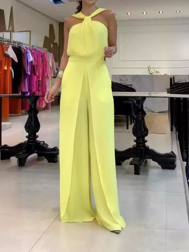 Women's Clothing ins new fashion backless sleeveless high waist jumpsuit_ecoleips.com