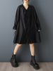 2026 Spring Summer New Oversized Vintage Dresses For Women Lace-Up Long Sleeve Loose Casual Shirt Dress Fashion Elegant Clothing_ecoleips.com