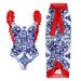 Hand-Embellished One-Piece Swimsuit – Sexy Cutout Back & Floral Appliqué (Red, S-Xl, Upf50+ Polyester)_ecoleips.com